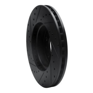 Cadillac CT6 Brake Rotor (1) - Front Right - R1 Concepts - Drilled & Slotted - Black - `14-`20